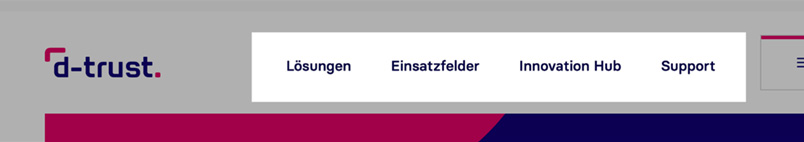 Eine Ansicht der Hauptnavigation. Eine Ansicht der Hauptnavigation.